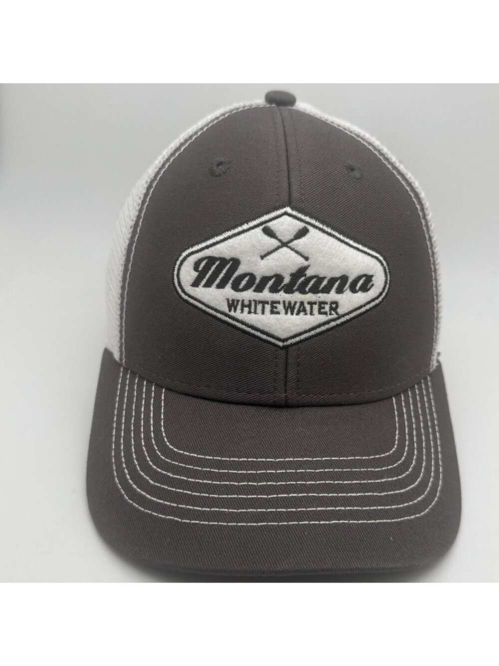 Montana Whitewater Trucker Hat Cap Men's Gray White Mesh Adjustable Ouray